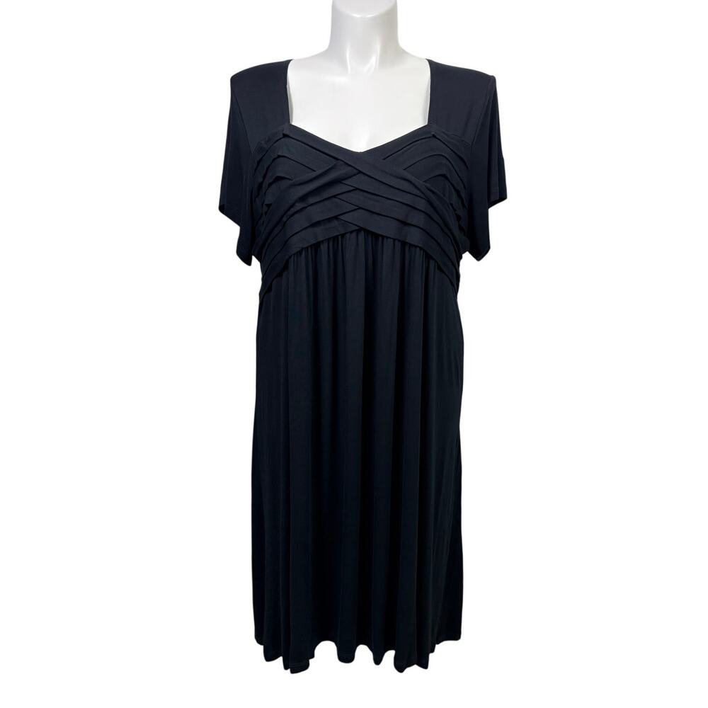 Spence Black Short Sleeve Soft Babydoll Dress  Size 2X NWT